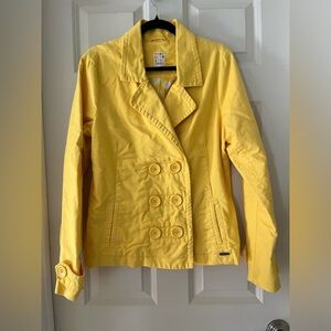 ROXY Sunshine Yellow Jacket -Peacoat -Large Double Buttoned Front/size XL